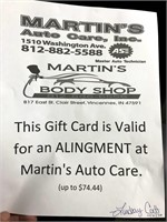 Martin's Auto Care - Free Alignment $75 Value