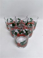 (6) Holly Berry 14oz Old Fashioned Glasses