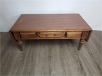 Vtg Dropleaf Coffee Table With Drawer Furniture *