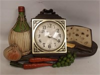 Vintage 1973 Wine And Cheese Clock