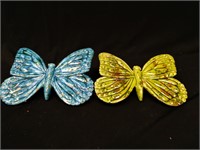 (2)Vtg 1974 Ceramic Butterflies 5x4