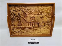 Vtg House of Lloyd Country Home Faux Woodcut