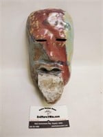 Primitive Glazed Ceramic Clay Face Mask wTongue