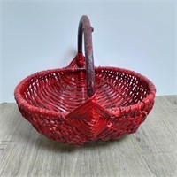 Red Wicker Basket 13x10x12