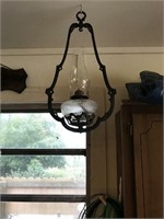 Hanging Iron Oil Lamp Holder With Oil Lamp