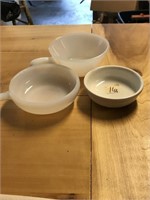 FireKing and Glasbake Soup Bowl and Small Nut Bowl