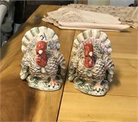Pair of Porcelain Turkey Salt and Pepper Shakers