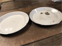 2 Enamelware Plates