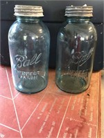 2 Half Gallon Blue Ball Jars