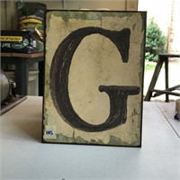 Metal Wall Hanging Letter  "G"