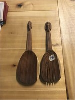 Pair Of Wooden Spoon Holders
