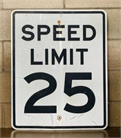 SPEED LIMIT 25 Real Road Sign