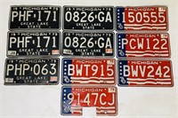 10 Michigan License Plates