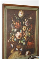 Floral print and vintage frame 22" x 28"