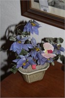 Ceramic flowers in ceramic planter