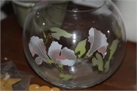 Handpainted glass bowl