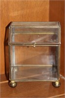 Small glass and brass box