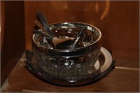 Glass and silver plate Serving accessories