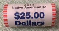 $25 Roll of 2010 Native American $1 Coins