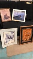 4 Animal prints; Mt Goat, Bambi, Loon, Walrus