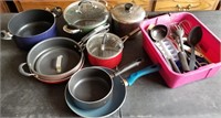 Large Lot Of Pots, Pans & Cooking Utensils
