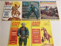 Five Vintage Western Magazines (Zane Grey & More)