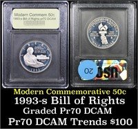 Proof 1993-s Bill of Rights Modern Commem Half Dol