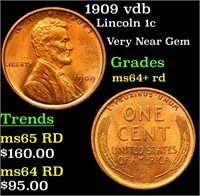 1909 vdb Lincoln 1c Grades Choice+ Unc RD