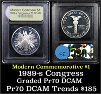 Proof 1989-S Congress Modern Commem Dollar $1 Grad