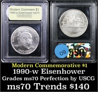 1990-w Eisenhower Modern Commem Dollar $1 Graded m