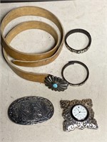 Belt, Belt Buckle, Clock, Wristbands