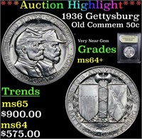 *Highlight* 1936 Gettysburg Old Commem 50c Graded