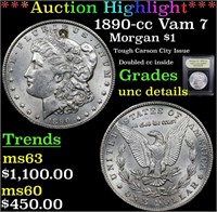 *Highlight* 1890-cc Vam 7 Morgan $1 Graded Unc Det