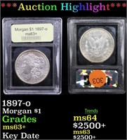 *Highlight* 1897-o Morgan $1 Graded Select+ Unc