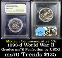 1991-1995-p WWII Modern Commem Half Dollar 50c Gra