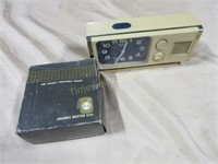 Vinatge clock radio and AM portable radio