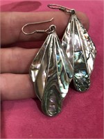 BEAUTIFUL Abalone Shell & Sterling Silver Earrings