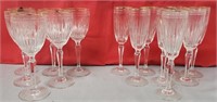 Waterford Marquis Gold Rim Crystal Glasses