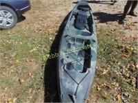 1-person fishing kayak, Trident 13, with dolly