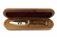 Knife. Whitetails Unlimited -wood case L 4"