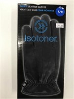 New Isotoner Men's Leather Gloves Size L