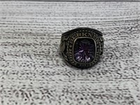 1985 High School Class Ring w/ Purple Stone
