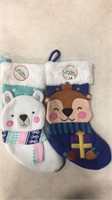 Set of 2 kids animal stockings