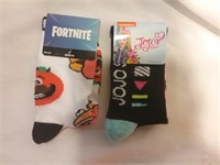 2 Pair Child Socks-  Fortnite and  JOJO SHOE S