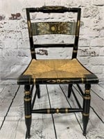 Hitchcock Slat-Back Chair w/ Woven Seat
