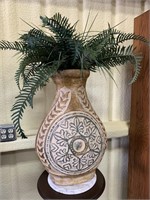 Large Terracotta Vase w/ Faux Greenery