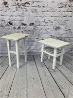 Distressed Wooden Side Tables