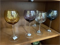 Large Wine Glasses Colored