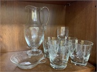 Decorative Glassware w/ Pitcher