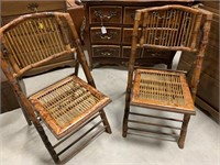 Antique Bamboo Folding Chairs